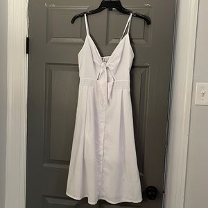 NWT White Bow Tie Midi Dress (sz sm)